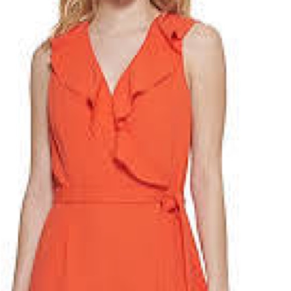 Tommy Hilfiger Pink Coral Scuba Rufflet Jumpsuit
